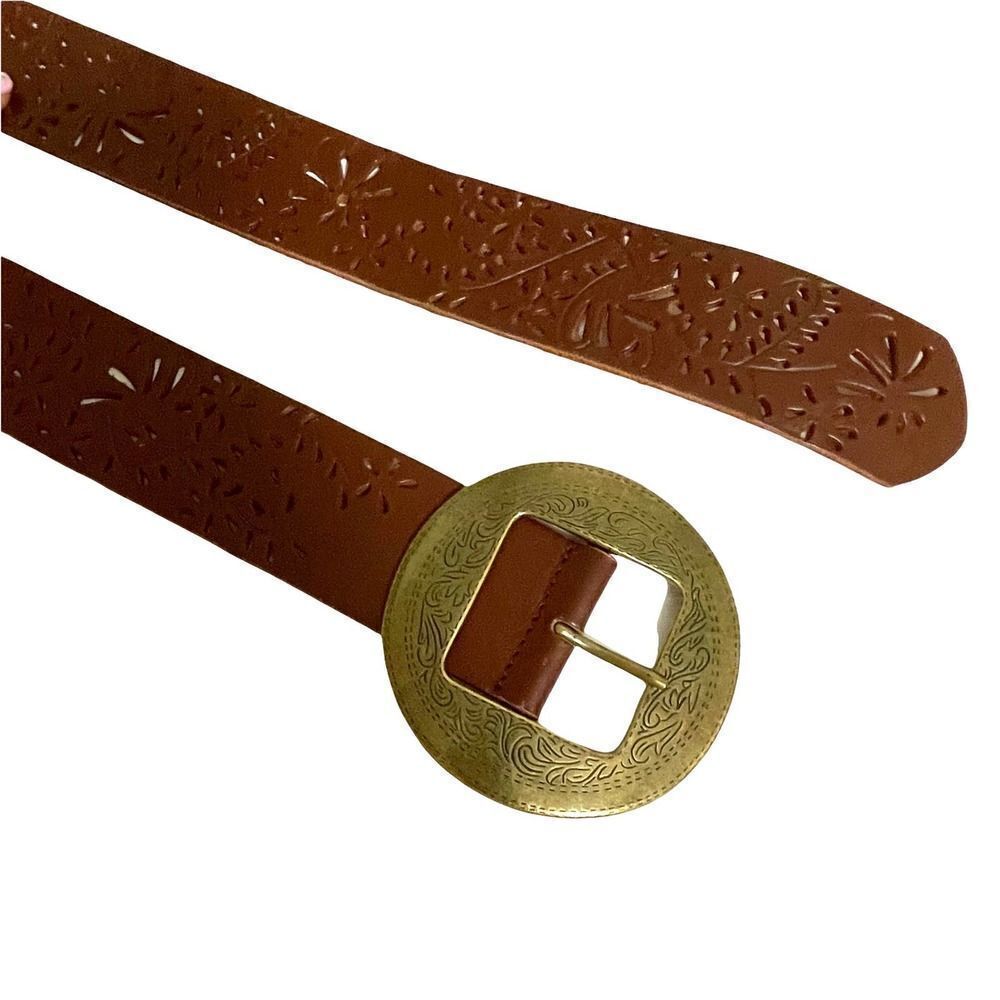 Coldwater Creek Leather perforated belt Sz S‎ boho western - Picture 3 of 8